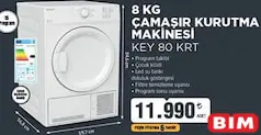KEYSMART 8 KG ÇAMAŞIR KURUTMA MAKİNESİ KEY 80 KRT